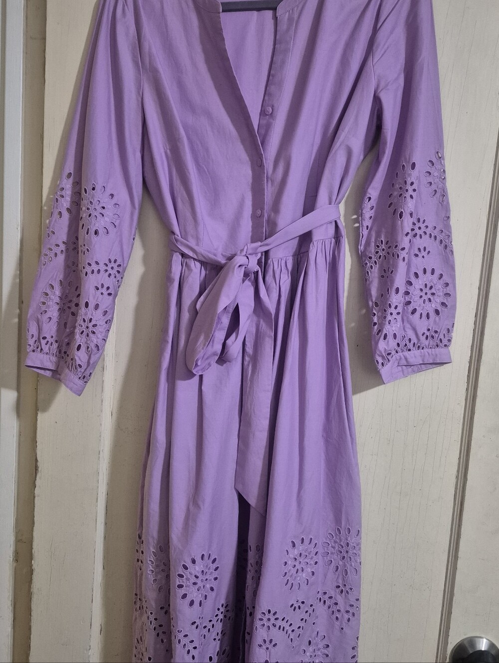 Talbots Placed Eyelet Fit & Flare Shirtdress